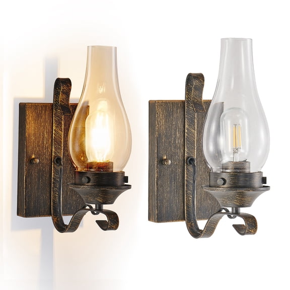 Vintage Industrial Wall Lamp With Iron Finish, Retro Rustic Light Fixture