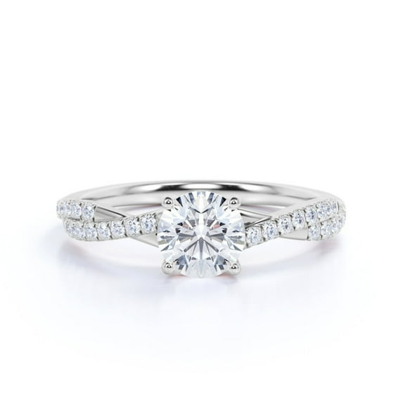 Vintage Infinity Moissanite Ring 1.25 carat round cut Engagement Ring 925 Sterling Silver (Solid) Ring Size - 6.5 US