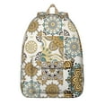 thumbnail image 1 of Vintage Ink Style Tribal Backpack – Floral Sketch Inspired Canvas School Daypack with Artistic Bohemian Design, 1 of 5