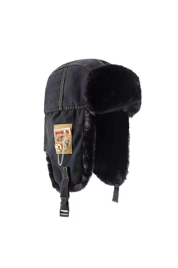 Vintage Inner Plush Trapper Hat for Teens Adult Windproof Winter Hat Thicken Earflap Hat Keep Warm Skiing Cycling Hat