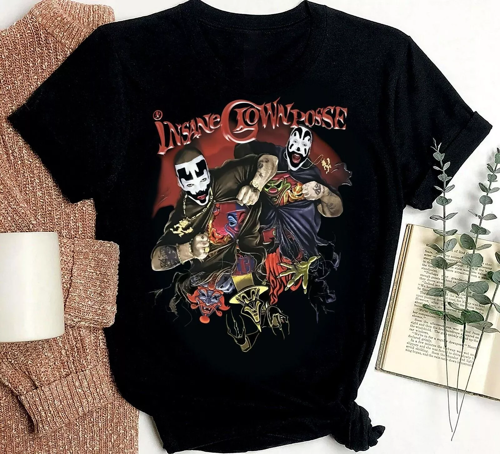 Vintage Insane Clown Posse Icp Men T-shirt Black Tee All Vintage Insane Clown Posse Icp Men T-shirt Black Tee All