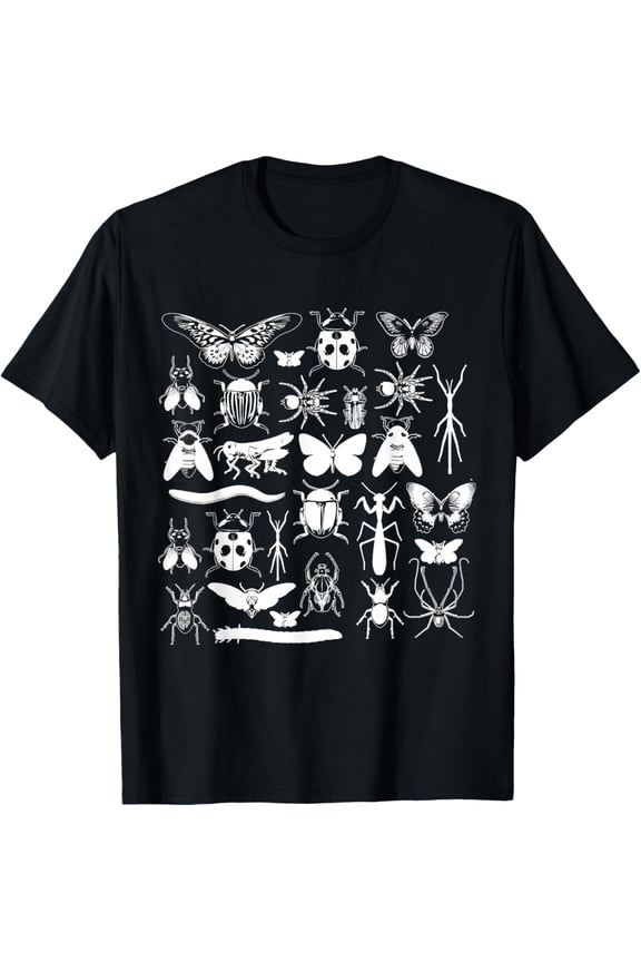 Vintage Insect Entomology Graphic T-Shirt Retro Nature Bug Collection Aesthetic Tee for Men and Women