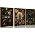 thumbnail image 1 of Vintage Insect Wall Art Paintings Dark Floral Wall Decor Pictures Dark Academy Dragonfly Butterfly Bee Poster Prints Gothic Moody Artwork for Living Room Gallery Decoration Unframed, 1 of 6