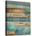 thumbnail image 1 of Vintage Inspirational Wall Art Bless The Food Before Us Blue Flowers Canvas Picture Motivational Bouquet Artwork Wall Decor Prints for Kitchen Bedroom Living Room Home Decor 12x16, 1 of 6