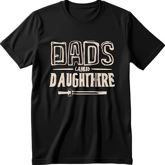 Vintage Inspired Black T-Shirt with DADS CABEID DAUGHTER Graphic