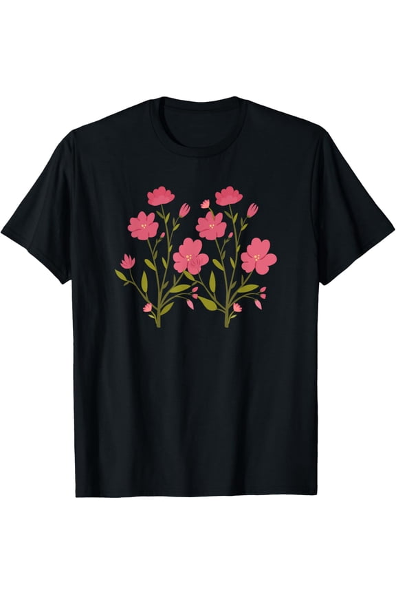 Vintage Inspired Botanical Flower Girl Mom Beautiful Flowers T-Shirt men and women can wear, black, white, gifts