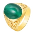 thumbnail image 1 of Vintage Inspired Cat Eye Ring With Gemstone Accent In Stainless Steel For Women Statement Jewelry For Everyday, 1 of 3