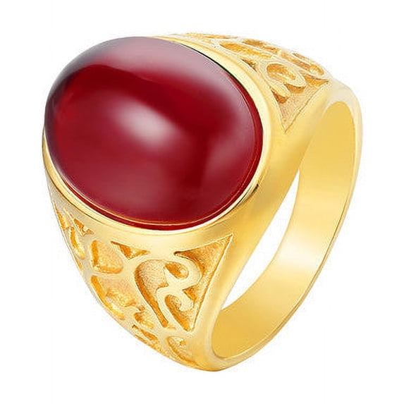 Vintage Inspired Cat Eye Ring With Gemstone Accent In Stainless Steel For Women Statement Jewelry For Everyday
