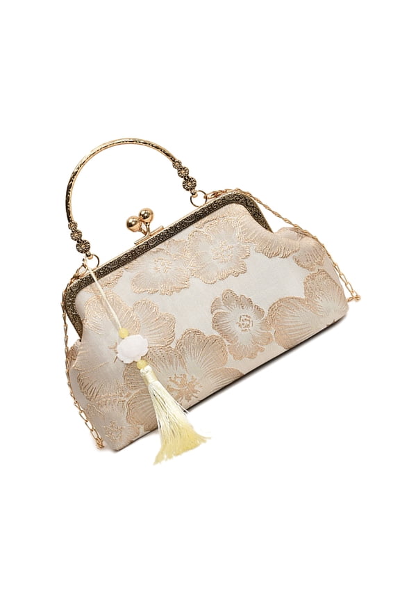 Vintage Inspired Chinese Cheongsam Shoulder Bag with Modern Chain Crossbody Purse Handbag for Ladies