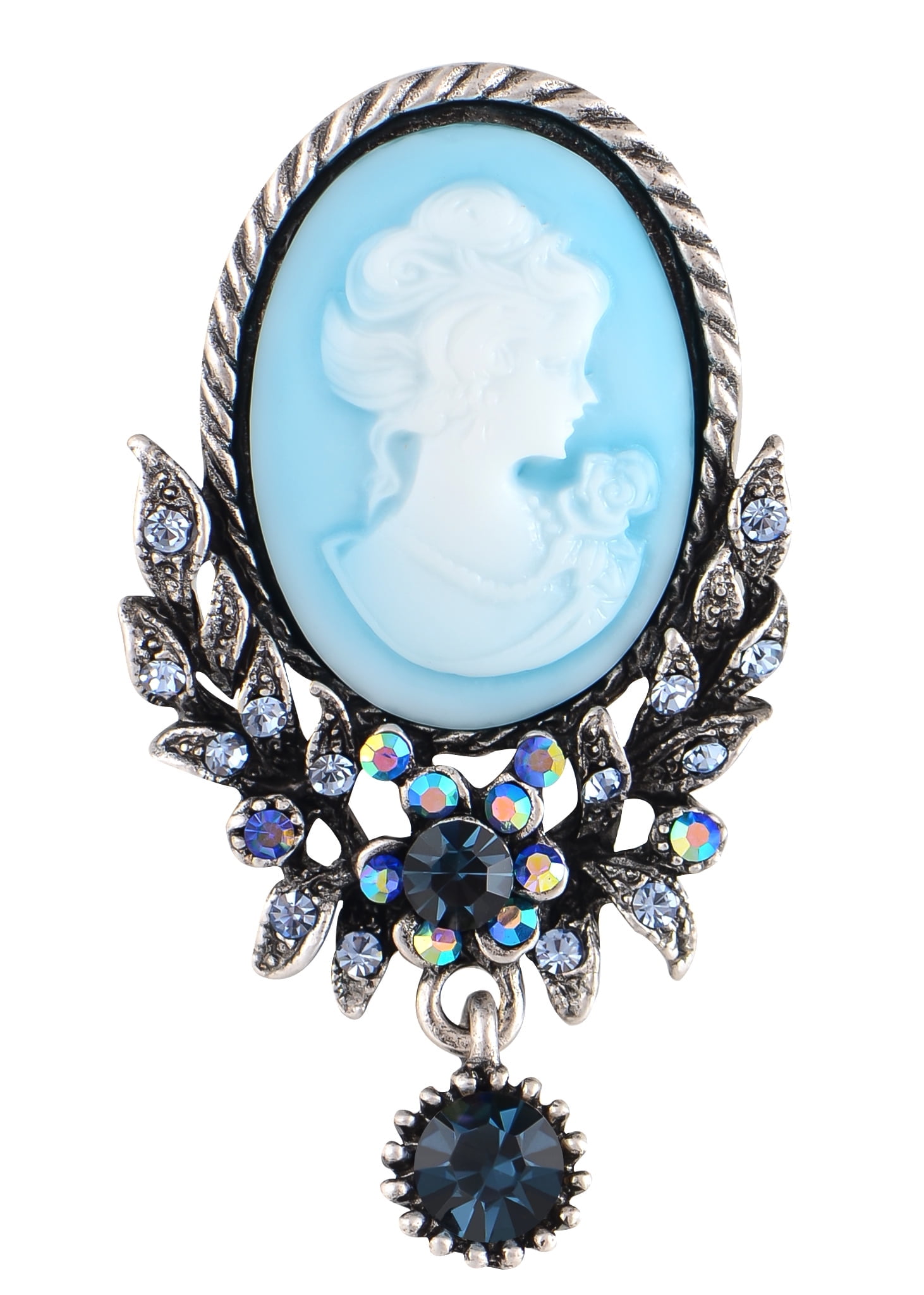 アクセサリー Antique Cameo Brooch Vintage Cameo Brooch Pin White On Gray Ornate Silver Tone