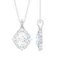 thumbnail image 1 of Rosec Jewels Vintage Inspired Cubic Zirconia Pendant Necklace with Halo for Women, 925 Sterling Silver, 1 of 8