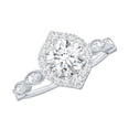 thumbnail image 1 of Rosec Jewels Vintage Inspired Engagement Ring for Women - Certified Moissanite Ring with Halo, 18K White Gold, US 11.00, 1 of 9
