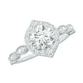 thumbnail image 1 of Rosec Jewels Vintage Inspired Engagement Ring for Women - Certified Moissanite Ring with Halo, 925 Sterling Silver, US 6.50, 1 of 9