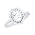 thumbnail image 1 of Rosec Jewels Vintage Style Moissanite Oval Engagement with Halo - 6X8mm - D-VS1 Quality Certified - with Jewelry Box, 925 Sterling Silver, US 4.00, 1 of 6