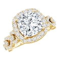 thumbnail image 1 of Rosec Jewels Certified Moissanite Engagement Ring with Halo - Vintage Style Ring - D-VS1 Quality - with Jewelry Box, 14K Yellow Gold, US 4.50, 1 of 8