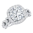 thumbnail image 1 of Rosec Jewels Certified Moissanite Engagement Ring with Halo - Vintage Style Ring - D-VS1 Quality - with Jewelry Box, 925 Sterling Silver, US 9.00, 1 of 8