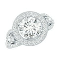 thumbnail image 1 of Rosec Jewels Certified Moissanite Halo Engagement Ring 2 Carat - Moissanite Statement Ring (8mm, D-VS1 Grade), 925 Sterling Silver, US 5.50, 1 of 9