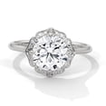 thumbnail image 1 of Vintage-Inspired Floral Moissanite Ring 14K White Gold Plated, 1 of 3