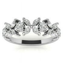 Vintage-Inspired Floral Ring – Sterling Silver White Gold-Plated Design for Women