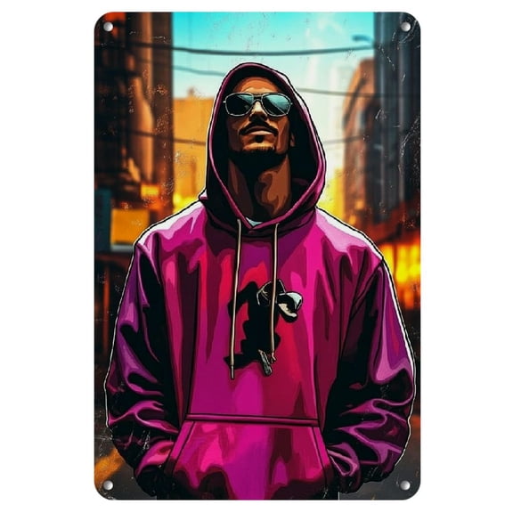 Vintage-Inspired Hip Hop &amp; Hippie Soul Metal Tin Sign - 8x12" Retro Wall Art for Home, Bar, Cafe, and Hotel Decor | Durable Iron Poster with Inspirational Quote, Perfect for Room Decor