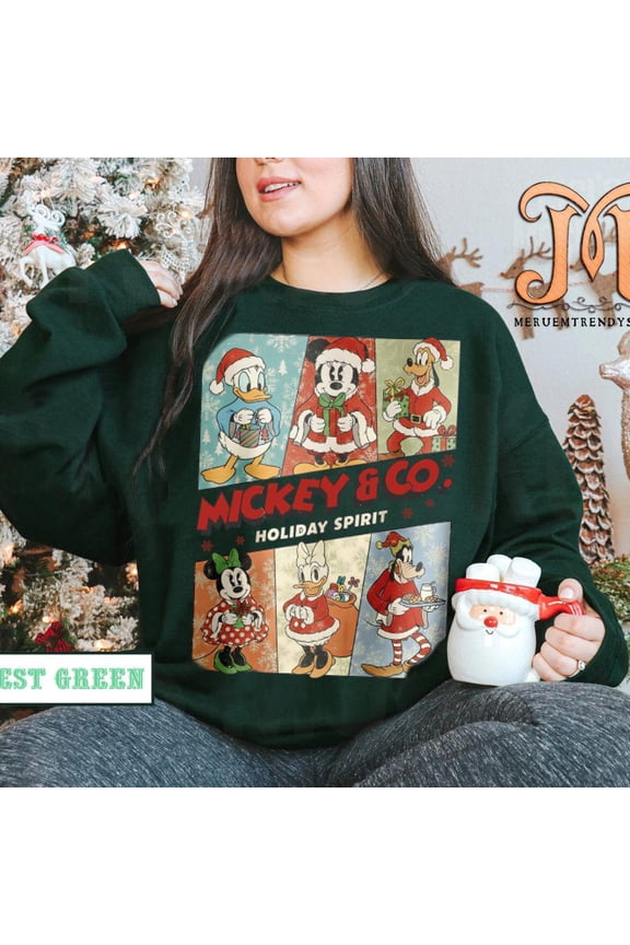 Vintage Inspired Holiday Cartoon Crew Sweatshirt for 2025 Celebrations