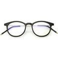 thumbnail image 1 of Vintage Inspired Horn Rimmed Glasses Ultra Thin Arms Round Clear Lens 48mm (Black Gold / Clear), 1 of 4