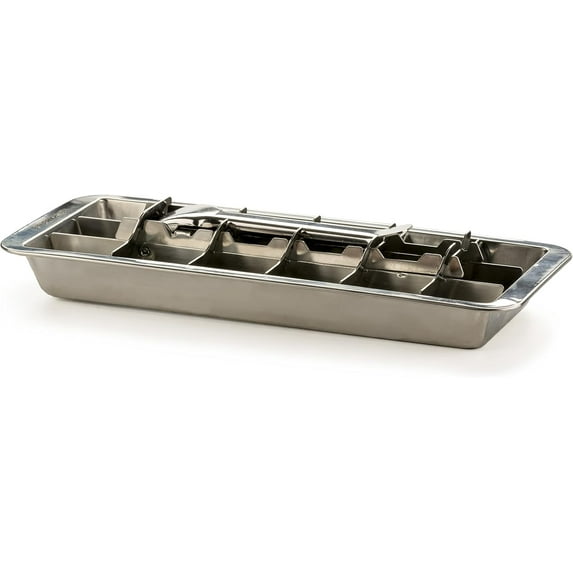 Vintage Inspired Ice Cube Tray, 11" | Retro Design for Bars & Kitchens | Levers Remove Cubes | Heavy Duty Stainless Steel | Dishwasher Safe