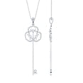 thumbnail image 1 of Rosec Jewels Vintage Style Moissanite Key Pendant Necklace - D-VS1 Quality Certified - with Chain - Ready to Gift with Jewelry Box, 14K White Gold, 1 of 7