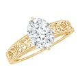 thumbnail image 1 of Rosec Jewels Vintage Inspired Lab Diamond 6x8 mm Oval Engagement Ring - Ready To Gift for Women, 14K Yellow Gold, US 12.00, 1 of 9