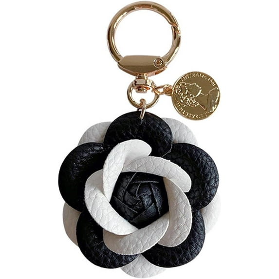 Vintage-Inspired Leather Rose Keychain – Durable & Fashionable Bag Decor