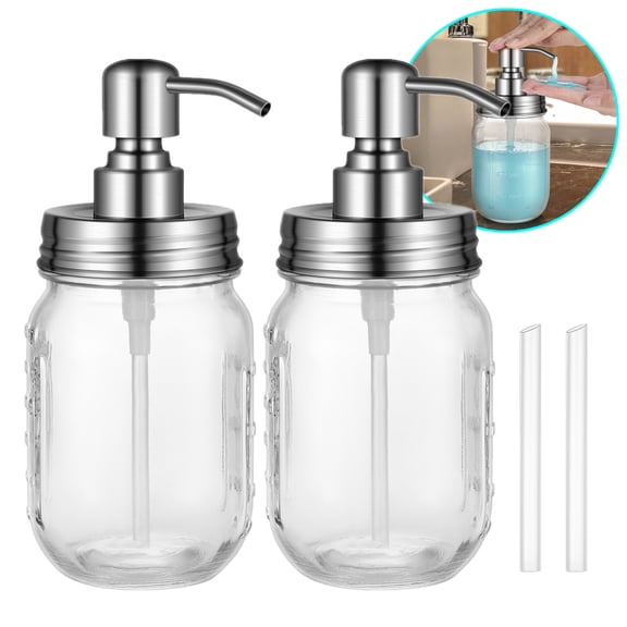 Vintage Inspired Jar with Silver Pump and Lid for Dispensing Soaps and Decorating Homes-500ml