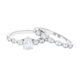 thumbnail image 1 of Rosec Jewels Moissanite Wedding Engagement Ring Set of 2 - Teardrop Engagement Ring with Band - D-VS1 Grade Certified, 14K White Gold, US 5.00, 1 of 7