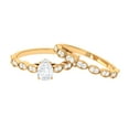 thumbnail image 1 of Rosec Jewels Moissanite Wedding Engagement Ring Set of 2 - Teardrop Engagement Ring with Band - D-VS1 Grade Certified, 14K Yellow Gold, US 8.00, 1 of 8