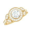 thumbnail image 1 of Rosec Jewels Vintage Inspired Moissanite Engagement Ring for Women - D-VS1 Grade, 10K Yellow Gold, US 5.00, 1 of 8
