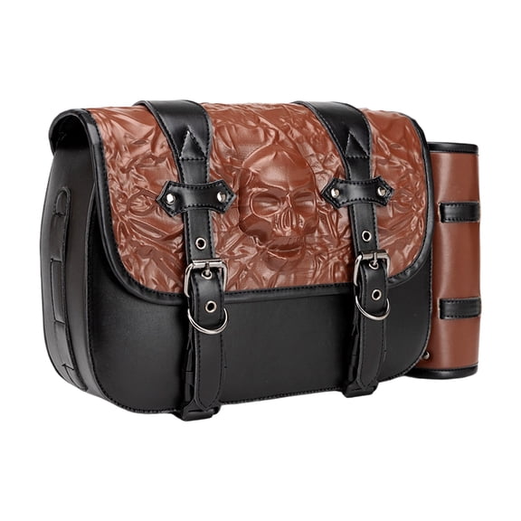 Vintage Inspired Motorcycle Saddlebags Spacious Compartments Weatherproof Storage Bag PU Leather for Cruiser Bikes
