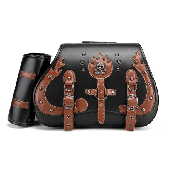 Vintage Inspired Motorcycle Side Bag Saddlebag with PU for Daily Commute