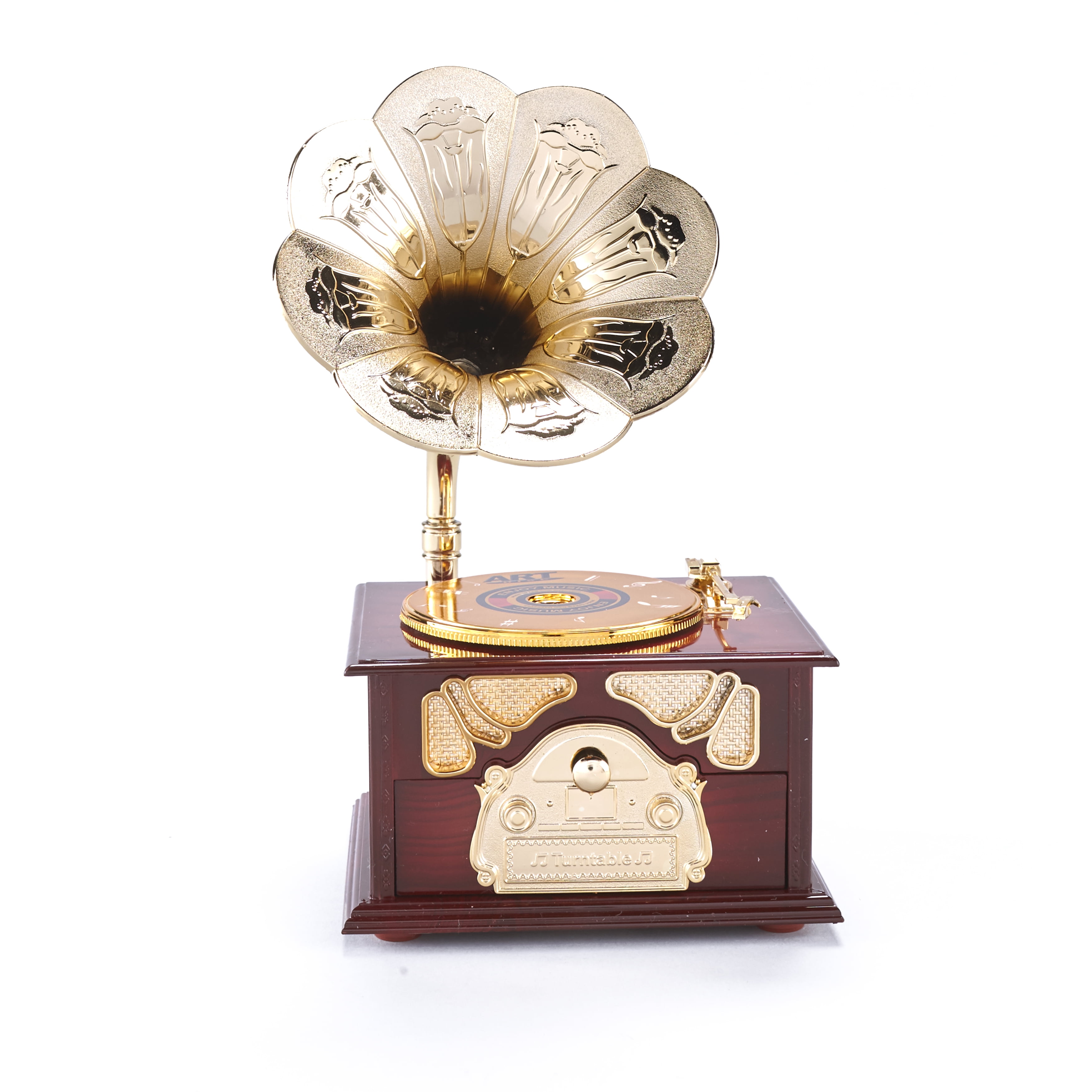 Vintage Inspired Music Box for Indoors Antique Style Gramophone
