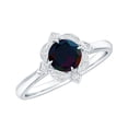 thumbnail image 1 of Rosec Jewels Vintage Inspired Ring for Women, Black Opal Ring with Diamond - AAA Quality, 14K White Gold, US 8.50, 1 of 9