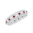 thumbnail image 1 of Rosec Jewels Vintage Inspired Ring for Women, Created Ruby Band Ring (AAAA Quality), 10K White Gold, US 10.00, 1 of 8