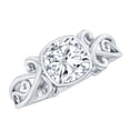 thumbnail image 1 of Rosec Jewels Moissanite Cushion Cut Engagement Ring 3 Carat - Vintage Style Ring - 8 mm - D-VS1 Quality Certified, 14K White Gold, US 12.50, 1 of 9