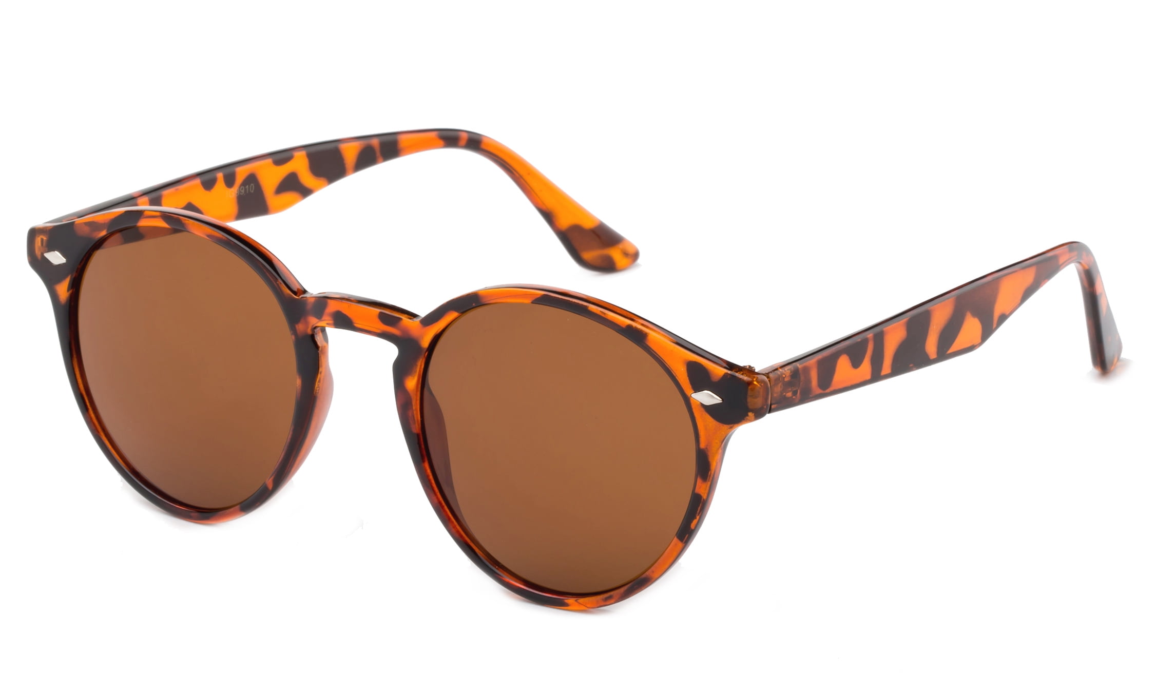 Brown Vintage Horn Rimmed Sunglasses Classic Rubber Finish Half