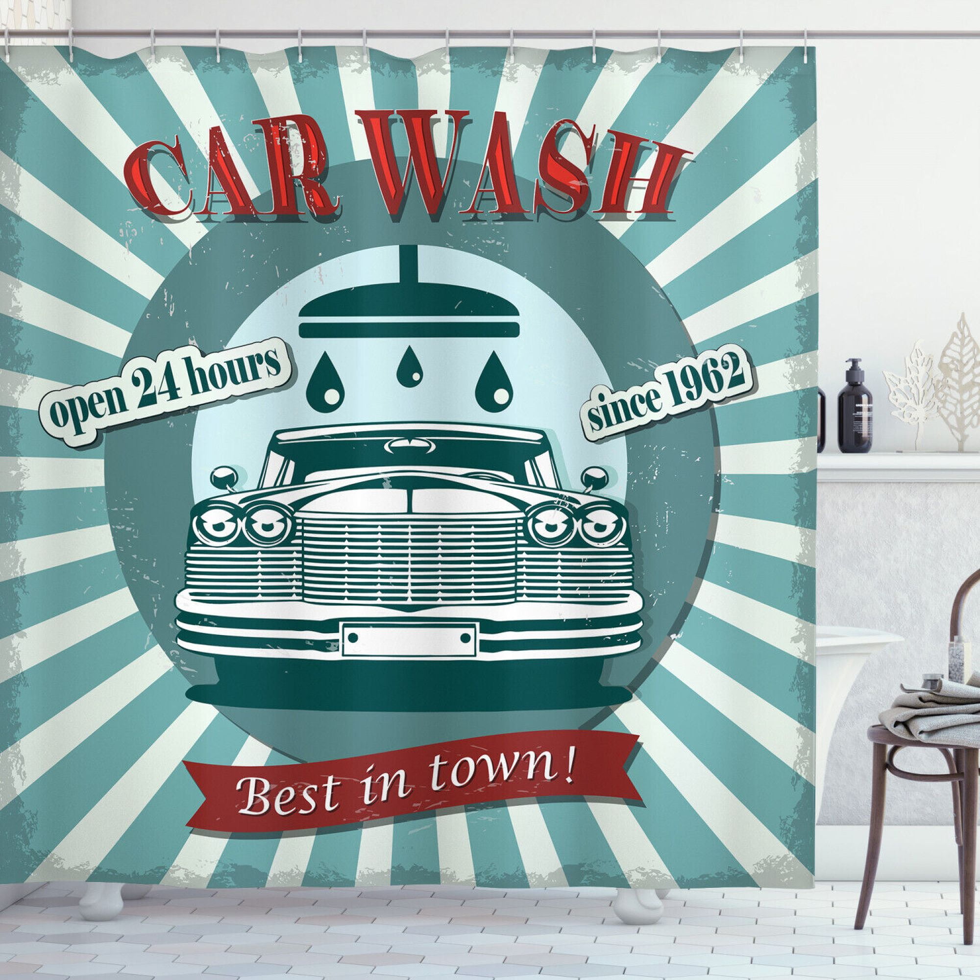 VintageInspired Shower Curtain Classic Industrial Design for