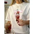thumbnail image 1 of Vintage-Inspired Soda Bow Print T-Shirt for Women - Casual Crew Neck, Short Sleeve Top, Breathable Cotton, Machine Washable, Leisure Sports Top, 1 of 6