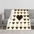 thumbnail image 1 of Vintage-Inspired Soft Flannel Blanket - Cozy Hearts Design for Sofa Travel Bed & Chair - Durable Warm & Stylish, 1 of 5