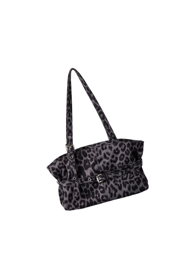 Vintage Inspired Suedes Shoulder Bag With Comfortable Strap Leopards Print Commuters Work Bag For Women Daily Carry