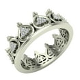 thumbnail image 1 of Vintage Inspired Tiara Wedding Band Ring 14K White Gold (G,SI), 1 of 5