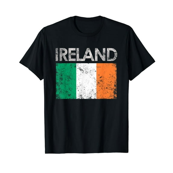 Vintage Ireland Irish Flag Pride Gift T-Shirt Men Women Vintage Casual T-Shirt