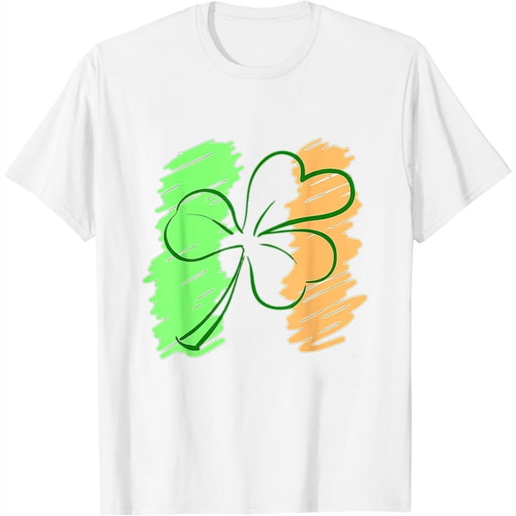 Vintage Irish Shamrock Clover Lucky St. Patrick's Day Gift Womens T-Shirt White 2X-Large