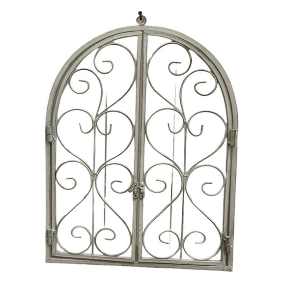 Vintage Iron Arched Window Wall Art Metal Hanging Ornament For Indoor Outdoor Home Garden Courtyard Decor