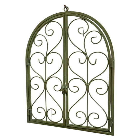 Vintage Iron Arched Window Wall Art Metal Hanging Ornament For Indoor Outdoor Home Garden Courtyard Decor